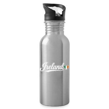 Irland-Skript mit Flaggenherz Fan Patriotisch - Trinkflasche mit integriertem Trinkhalm - Lightsilver - Rechts