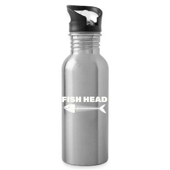 FISH HEAD - Trinkflasche mit integriertem Trinkhalm - Lightsilver - Rechts