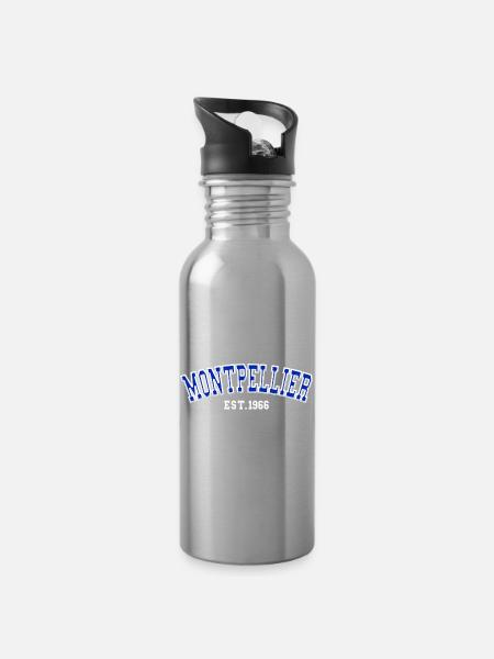 Montpellier gegründet 1966 - Trinkflasche mit integriertem Trinkhalm - Lightsilver