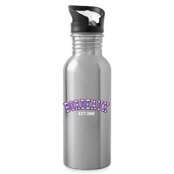 Bordeaux Est. 1966 - Water bottle with straw - silver - Right