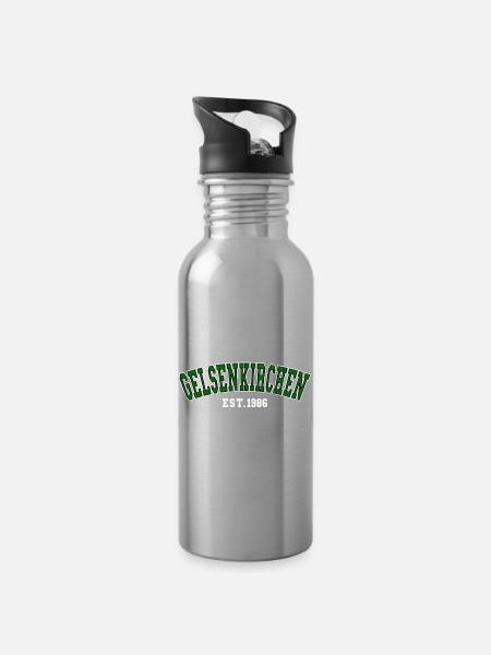 Gelsenkirchen gegründet 1986 - Trinkflasche mit integriertem Trinkhalm - Lightsilver