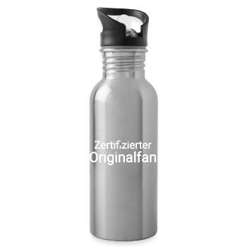 Zertifizierter Originalfan Spruch für Sportfans - Trinkflasche mit integriertem Trinkhalm - Lightsilver - Rechts