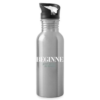 Jetzt an dich zu denken Spruch T-Shirt - Trinkflasche mit integriertem Trinkhalm - Lightsilver - Rechts