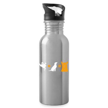 Funny Halloween Dog Ghost - Halloween Dog - Trinkflasche mit integriertem Trinkhalm - Lightsilver - Rechts