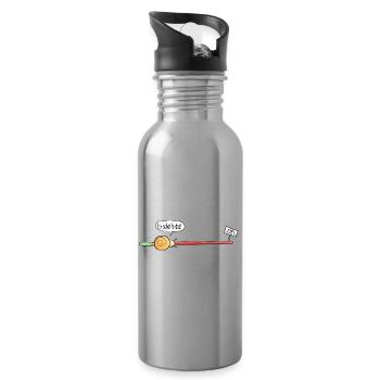 Der Weg ist das Ziel - Schnecke - Comic - Geschenk - Trinkflasche mit integriertem Trinkhalm - Lightsilver - Rechts