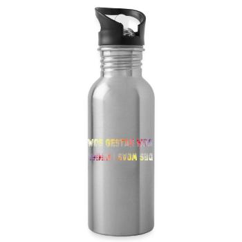 wos gestan war des woas i nimma, lustiger Spruch - Trinkflasche mit integriertem Trinkhalm - Lightsilver - Rechts