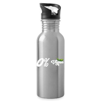 0% Vegan - Trinkflasche mit integriertem Trinkhalm - Lightsilver - Rechts