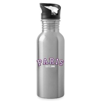 Paris gegründet 1986 - Trinkflasche mit integriertem Trinkhalm - Lightsilver - Rechts