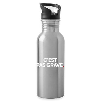 C’est pas grave - Gourde avec paille intégrée - argent clair - Droite