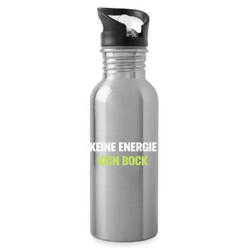 Kein Energie Kein Bock Typo Shirt - Trinkflasche mit integriertem Trinkhalm - Lightsilver - Rechts