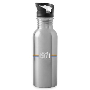 Best Of 1971 Funny Gift T-Shirt - Water bottle with straw - silver - Right