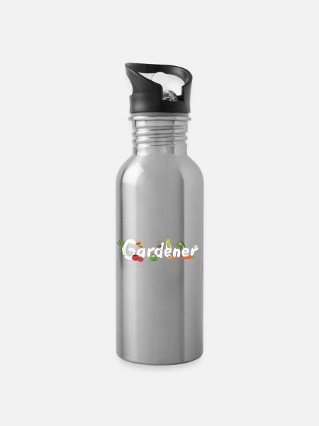 Jardinier Jardin jardinier - Gourde avec paille intégrée - argent clair