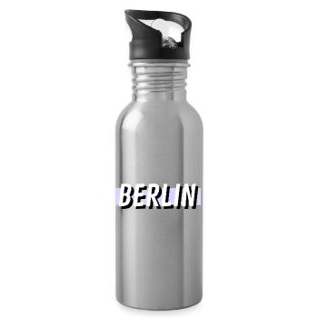 Berlin - Trinkflasche mit integriertem Trinkhalm - Lightsilver - Rechts