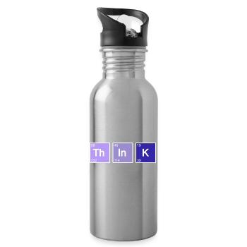 Think (blue) - Water bottle with straw - silver - Right