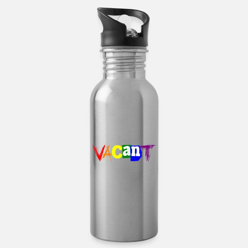 Lettrage vacant 2 - Gourde avec paille intégrée - argent clair