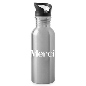 MERCI. MAÎTRESSE. MAÎTRE. MERCI MAÎTRESSE - Gourde avec paille intégrée - argent clair - Droite