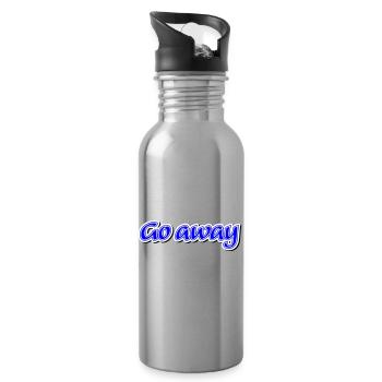 Go away Claim - Vectorgraphic - Water bottle with straw - silver - Right