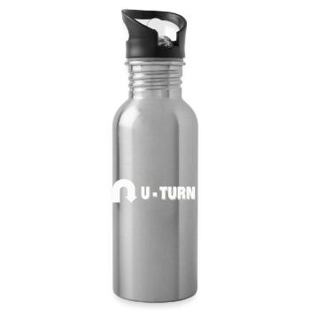 U-TURN - Trinkflasche mit integriertem Trinkhalm - Lightsilver - Rechts