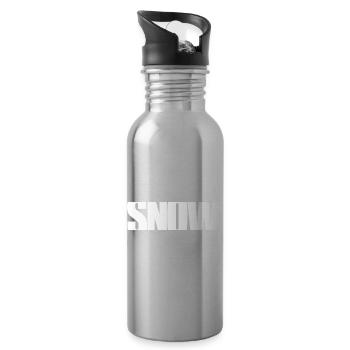SNOW Lettering Snow White Bold Font Fat - Water bottle with straw - silver - Right