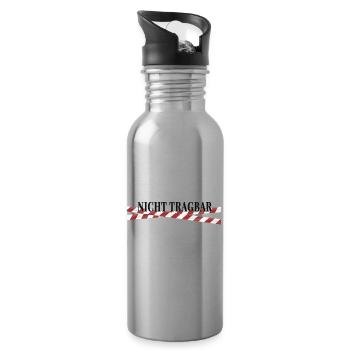 Unwearable – Black Humor Statement Design - Water bottle with straw - silver - Right