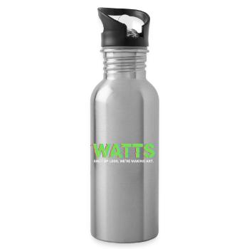 WATTS Neon Pop Art T-Shirt - Trinkflasche mit integriertem Trinkhalm - Lightsilver - Rechts