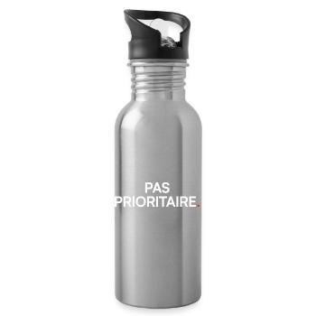 Pas prioritaire humour travail moderne - Gourde avec paille intégrée - argent clair - Droite