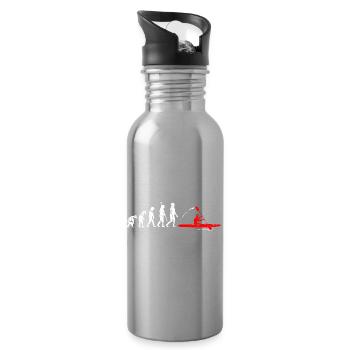 Kajak Evolution Kajakfahrer Kajaker Kayak - Trinkflasche mit integriertem Trinkhalm - Lightsilver - Rechts