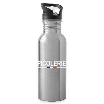 National Drink Humor Aperitif Gendarmerie Gendarme - Water bottle with straw - silver - Right