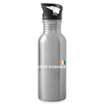 Ivory Coast Pride Cote D'Ivoire Heritage Elephant - Gourde avec paille intégrée - argent clair - Droite