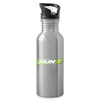 Neon Run Logo Sprint Look - Water bottle with straw - silver - Right