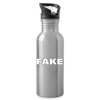 FAKE - Trinkflasche mit integriertem Trinkhalm - Lightsilver - Rechts
