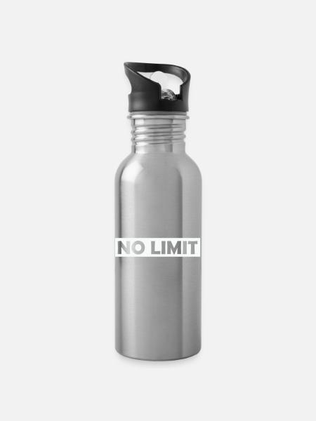 no_limit - Trinkflasche mit integriertem Trinkhalm - Lightsilver
