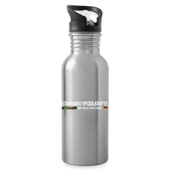 KSK Kommando Spezialkräfte Soldat Bundeswehr - Trinkflasche mit integriertem Trinkhalm - Lightsilver - Rechts