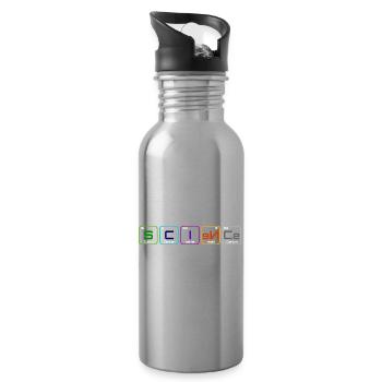 "Wissenschaft" mit den Elementen - Trinkflasche mit integriertem Trinkhalm - Lightsilver - Rechts