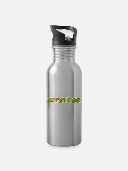 Sunday Snail - Water bottle with straw - silver