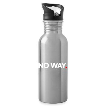NO WAY | Minimalist humor expression - Water bottle with straw - silver - Right