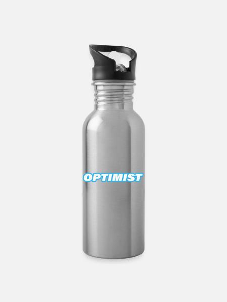 OPTIMIST - Trinkflasche mit integriertem Trinkhalm - Lightsilver