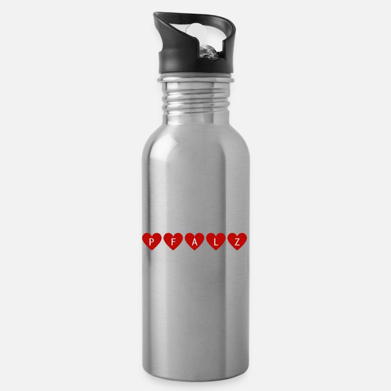 Palatinate Heart - Water bottle with straw - silver