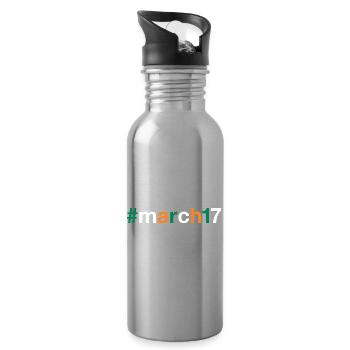 March 17 St Patricks day - Trinkflasche mit integriertem Trinkhalm - Lightsilver - Rechts