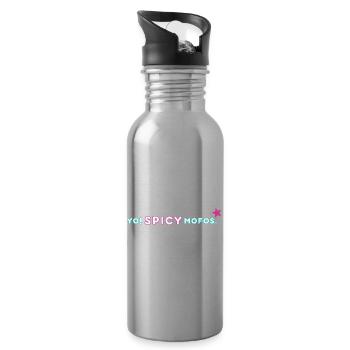 Yo! Spicy. | Retro Y2K Style - Water bottle with straw - silver - Right