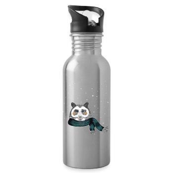 Winter Bär - Trinkflasche mit integriertem Trinkhalm - Lightsilver - Rechts