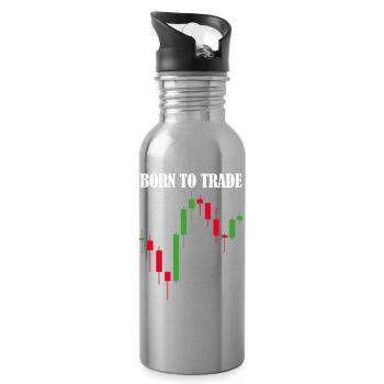 Born to Trade Trading Stock Exchange - Water bottle with straw - silver - Right