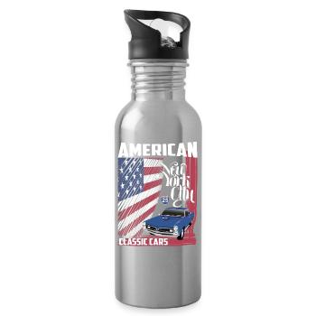 American Classic Cars - Water bottle with straw - silver - Right