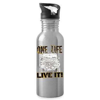 Defender one life live it - Gourde avec paille intégrée - argent clair - Droite
