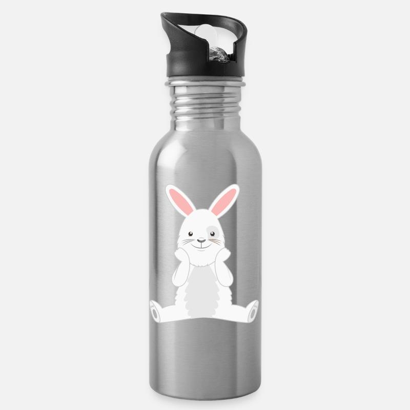Lapin lapin - Gourde avec paille intégrée - argent clair