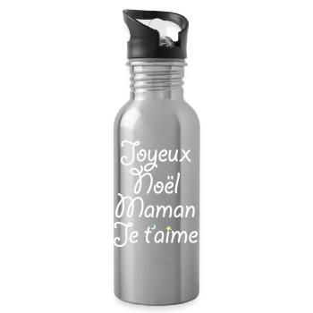 Joyeux Noël Maman Je t'aime - Gourde avec paille intégrée - argent clair - Droite