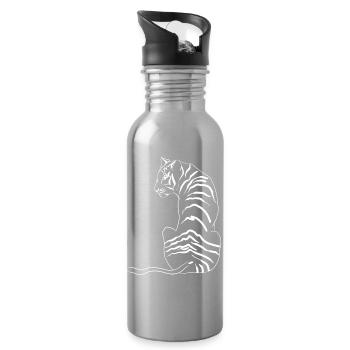Tiger - Trinkflasche mit integriertem Trinkhalm - Lightsilver - Rechts