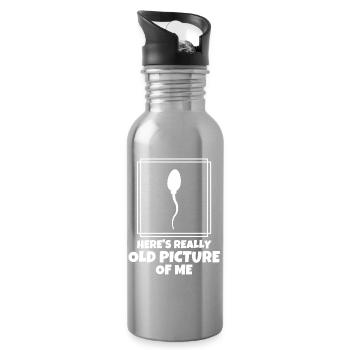 Foto, Fotografie, Geburt - Trinkflasche mit integriertem Trinkhalm - Lightsilver - Rechts