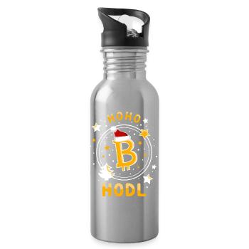 Bitcoin for Christmas Hoho Hodl BTC - Water bottle with straw - silver - Right