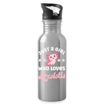Axolotl - Water bottle with straw - silver - Right